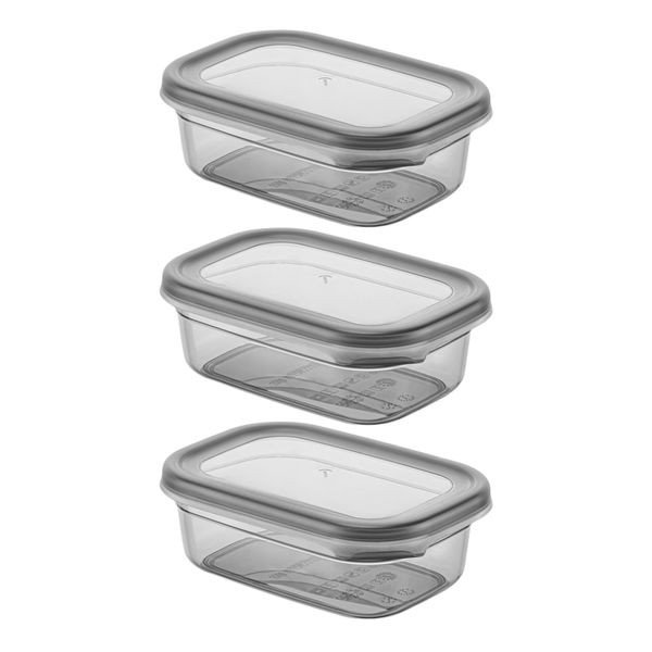 Poly Box 3 Piece set 14x9.5x5 cm 0.4 lt Container Plastic With Lid