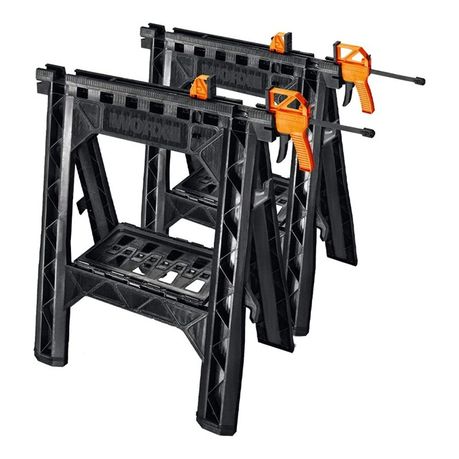 WORX Clamping Sawhorses With Bar Clamps TWIN SET Shop Today