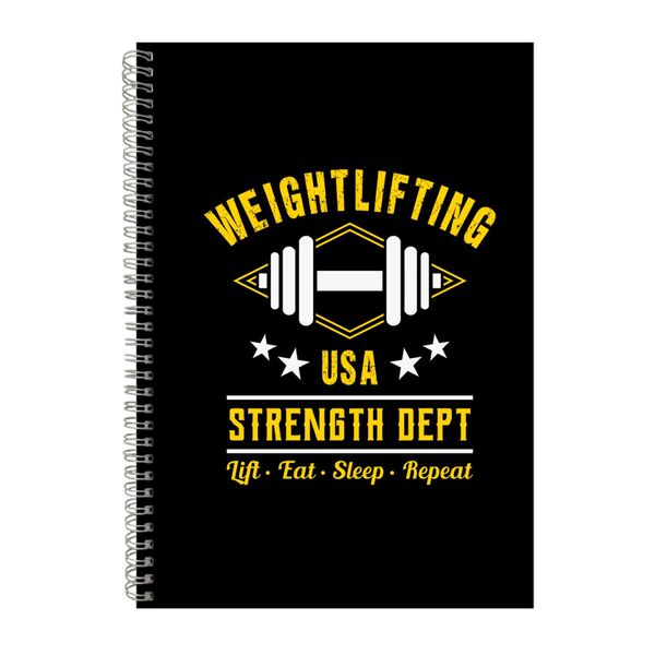 Weightlifting Strength Dept Notebook Fitness Gift Idea A4 Notepad 128