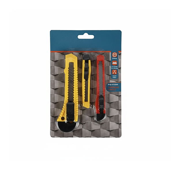 The Knife 18+9mm Snap-Off Blade 3-Piece Blister Pack