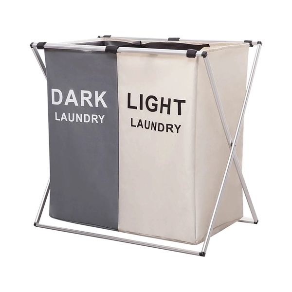2 compartments Large Laundry Basket