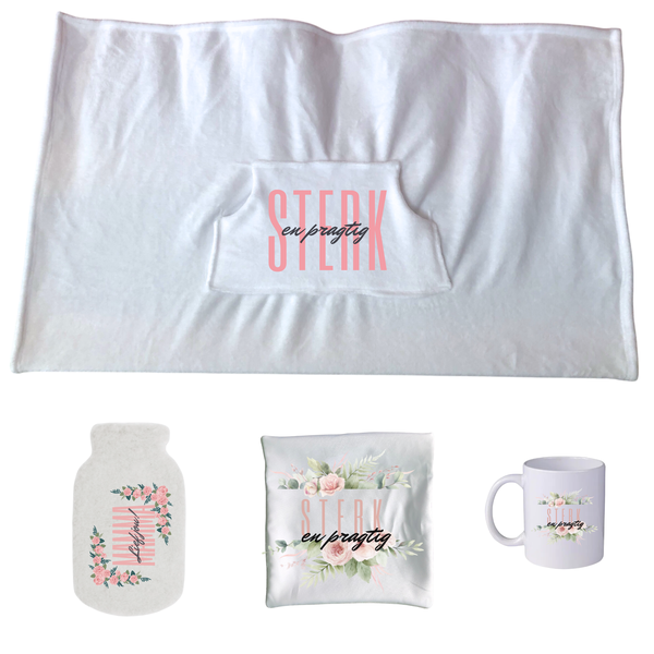 Mom Appreciation Gift Set-Blanket,Pillow Case,Hotwater Cover,Mug-Cactus
