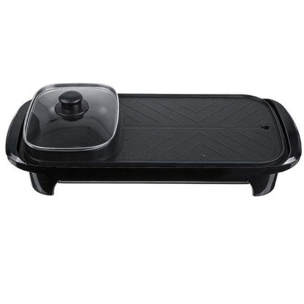 Multifunctional 2-1 1350W Non-Stick Grill/Fry/Cook/Roast Pan with Hot Pot
