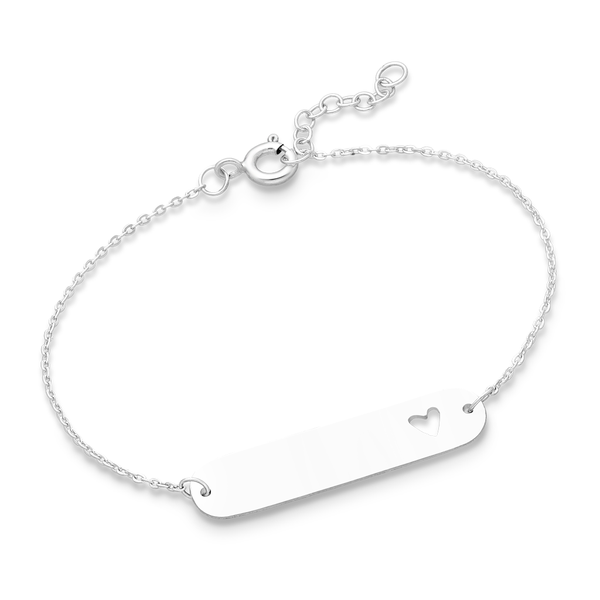 Engravable Heart Bracelet Sterling Silver