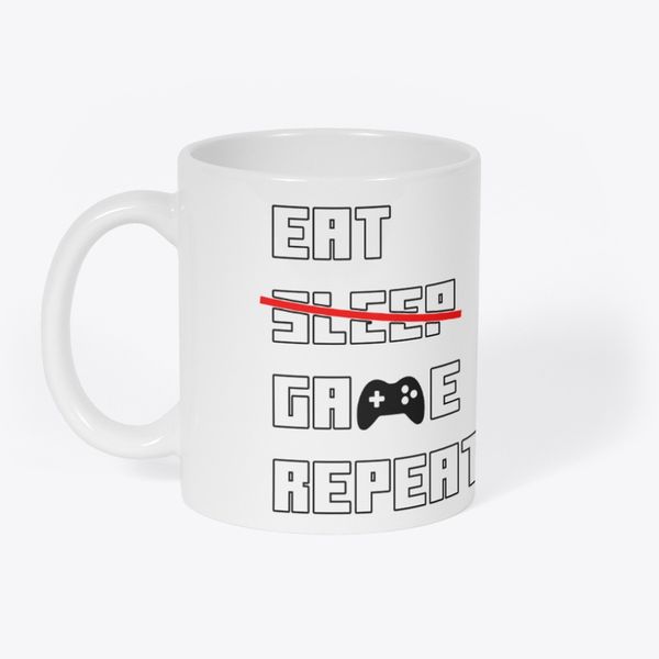 Eat Sleep Game Repeat Coffee Mug