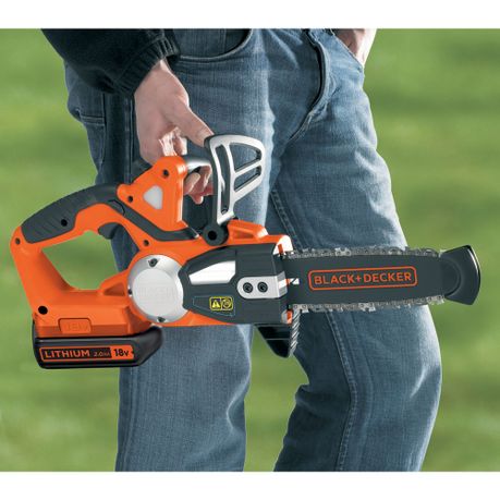 BLACK DECKER Cordless 18V Chainsaw 20 CM Blade 2 Ah Battery