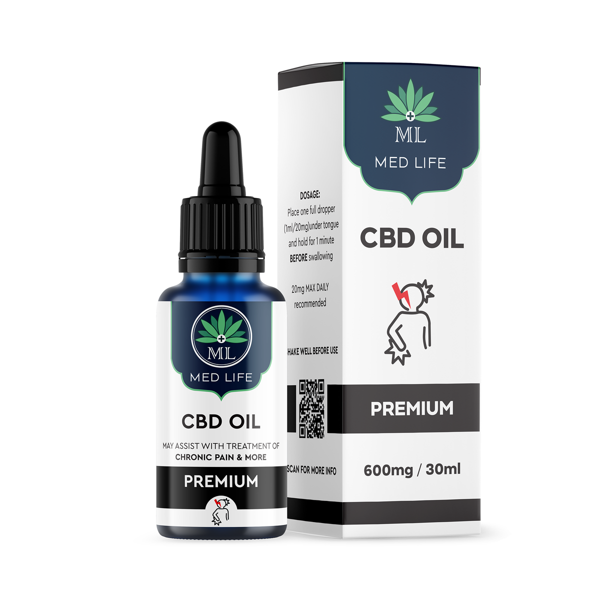 Medlife Products Premium CBD Oil 600mg - 30ml | Shop Today. Get it