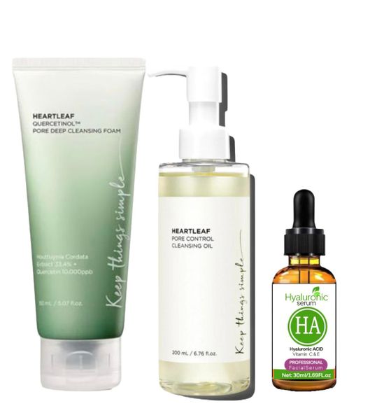 Double Cleansing Heartleaf Pore Foam, Cleansing Oil &amp; Hyaluronic Acid