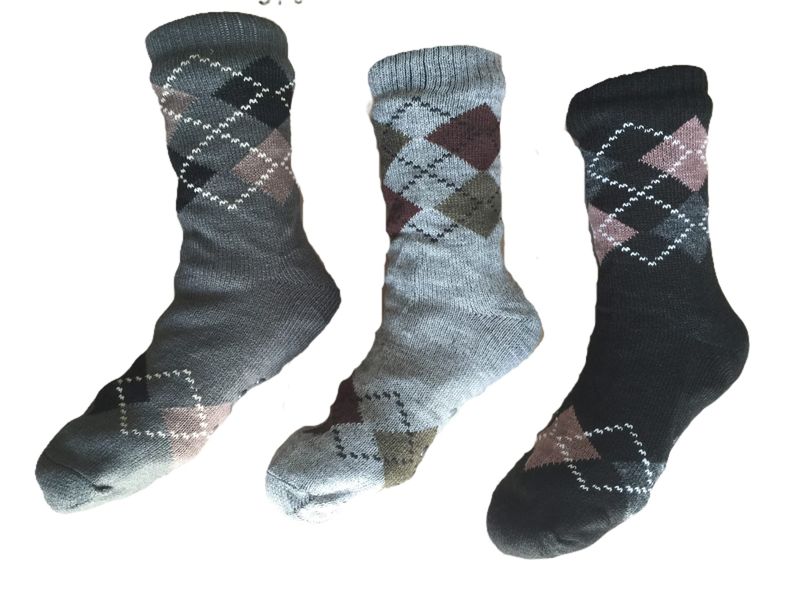 Men Winter Indoor Thick Socks 3 Pairs - Assorted