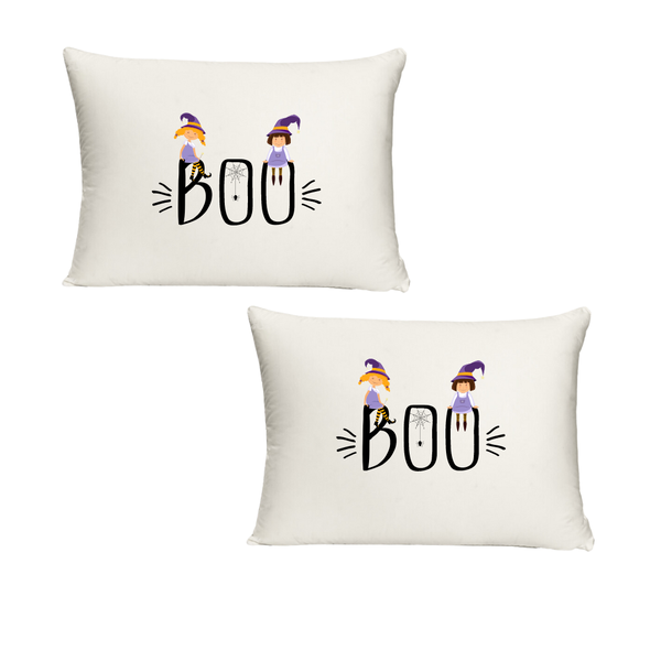 Two Witches Boo Symbols Twin Standard Pillow cases