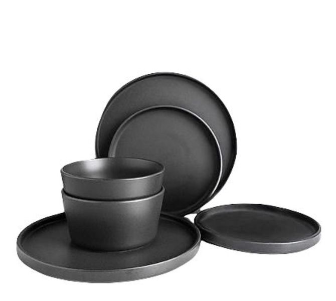 Be Classic H Stoneware Matte Black Dinner Set-12 Piece