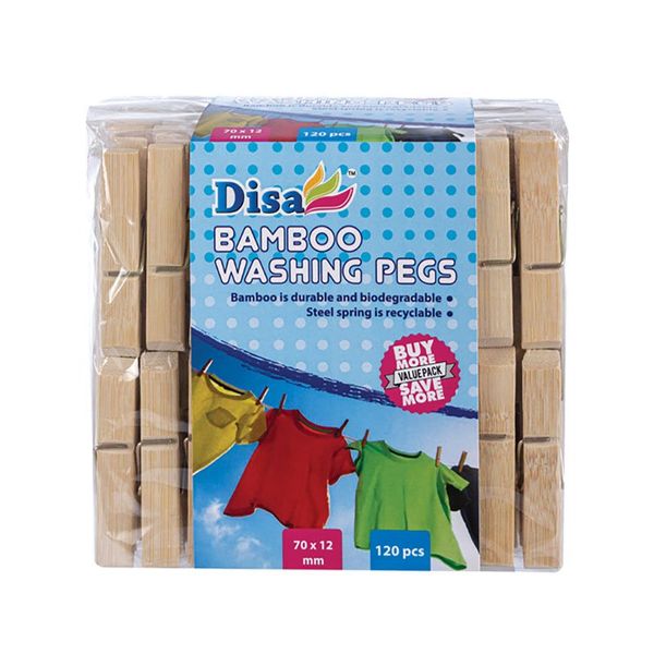 Washing Pegs - Household Accessories - Bamboo - 70 mm - 120 Piece