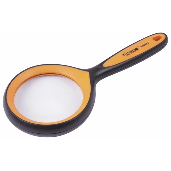 Hoteche Plastic Handle Magnifying Glass - 3x Magnification (75mm Diameter)