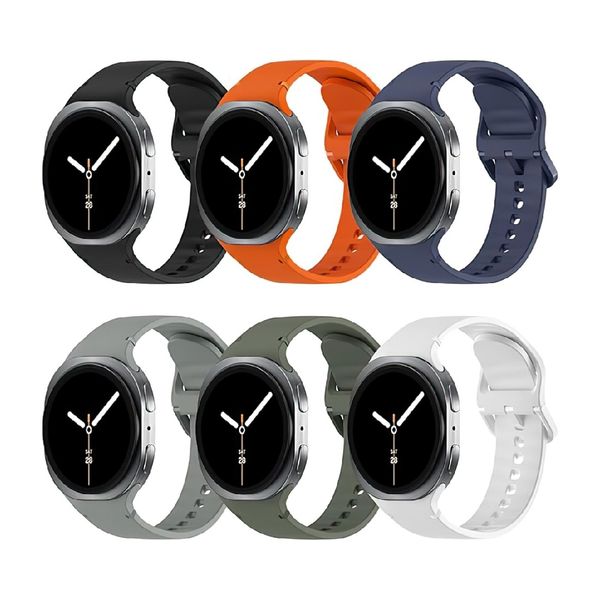 QYNIAL Sport Bands Compatible With Galaxy Watch 8/8 Classic 40-46mm 6-Pack