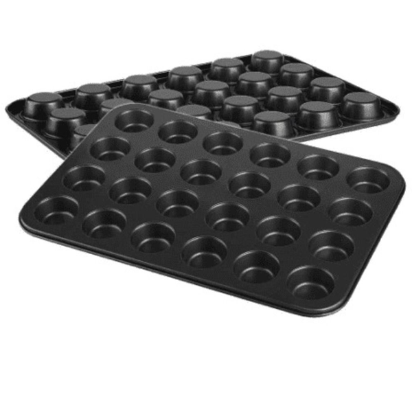 Non-Stick Baking Pan With 24 Cupcake Mold Set Of 2