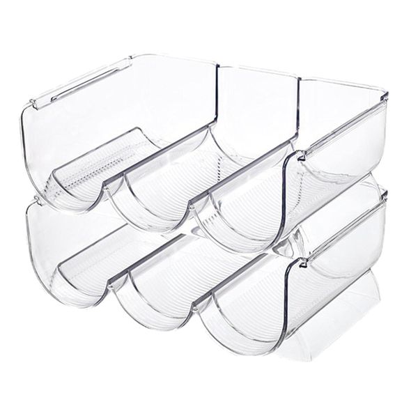 Stackable Water Bottle Beverage Storage Rack Wine Racks - 6 Bottles - Pack of 2