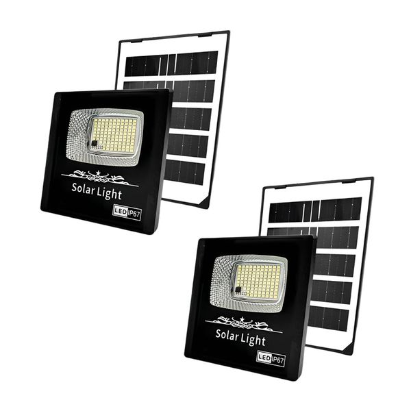 Set Of 2 30W Mini Solar Flood Light With Remote
