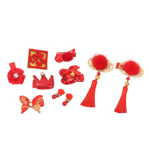 Chinese Hair Clips for Baby Girls 10 Piece