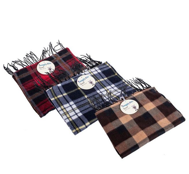 Scarf Mens Adult 180cm x 30cm Assorted Designs (3 Pack)