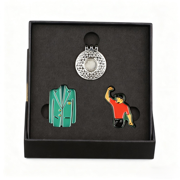 Golf Magnetic Hat Clip and Golf Ball Marker Gift Set