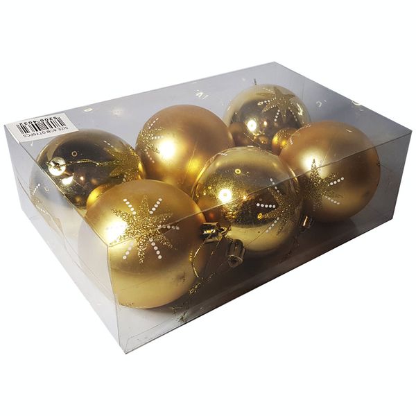 Christmas Balls 6 Pack - Gold Tones image