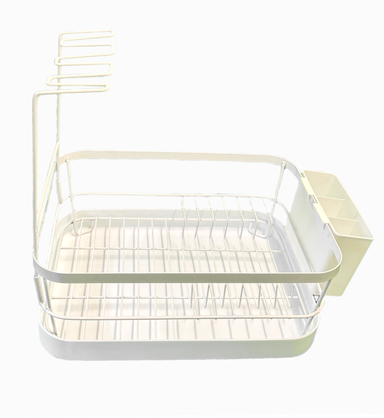 Simple Dish Drying Rack With Drain board, Small Dish Drainer for Kitchen
