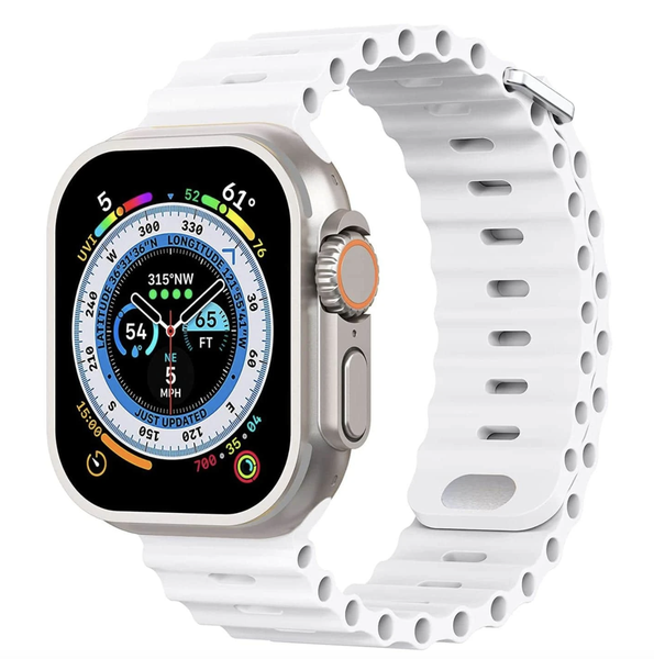 White Silicone Sport Watch Band Compatible with Apple Watch 38-41mm