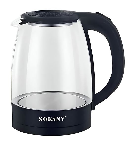500W Cordless 2L Glass Electric Kettle with Boil-Dry and Safety Shut-Off
