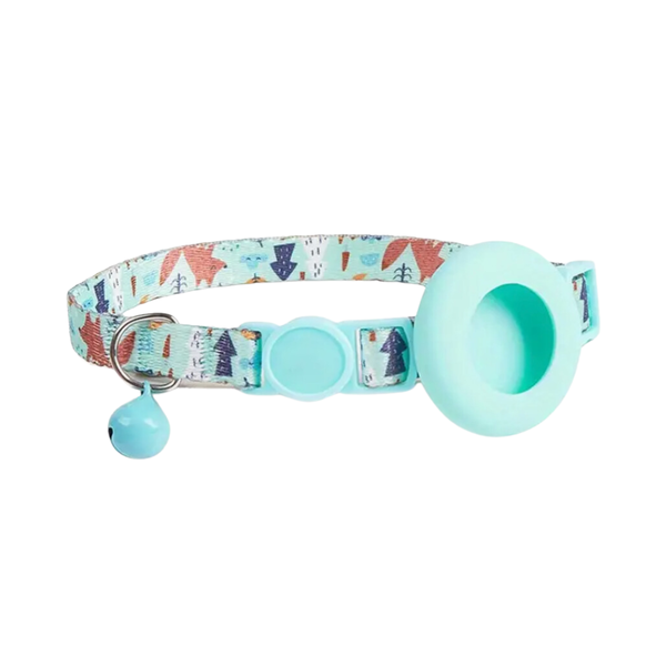 Airtag-Holding Cat Collar - Blue