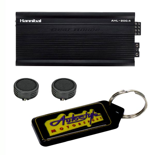 Deaf Bonce Hannibal 4x200rms Amplifier &amp; Evo Tweeters &amp; Key Holder