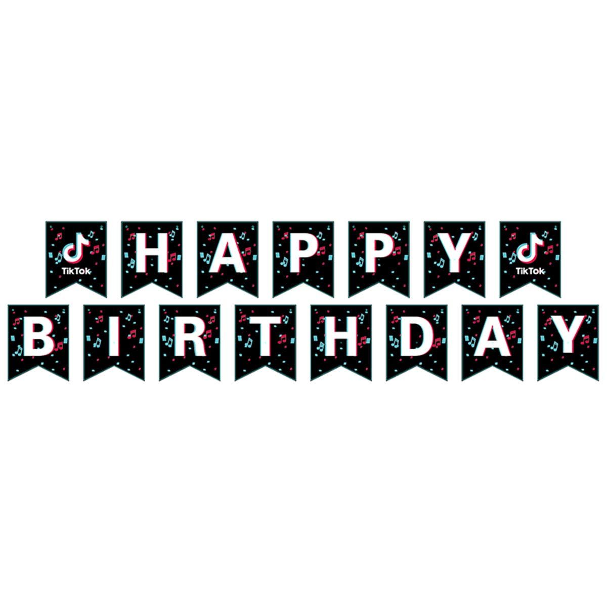 Tik Tok Themed Happy Birthday Party Banner | Shop Today. Get it