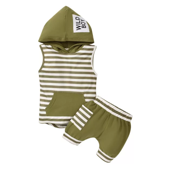 Boys Sleeveless Cotton Shorts Set