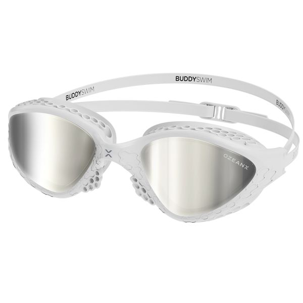 Buddyswim OzeanX Goggles White Frame with Silver Mirror Lens