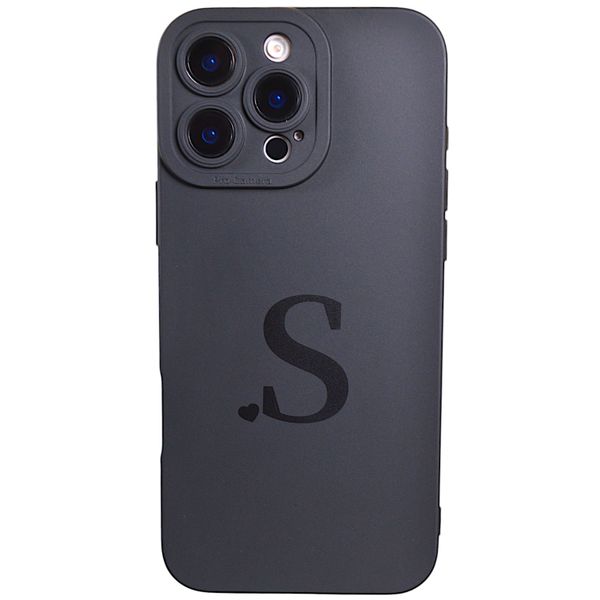 Phone Case with Initial 'S' Pro Cam Compatible With Iphone 16 Pro - Black