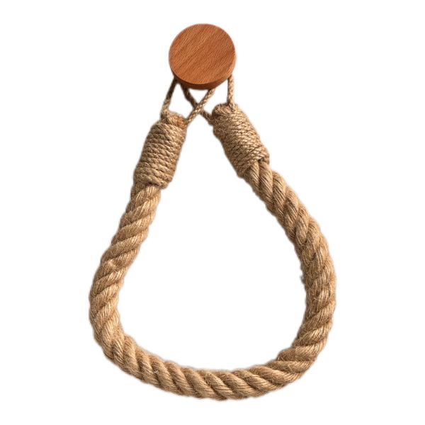 Wood Suction Cup Woven Rope Toilet Roll Holder