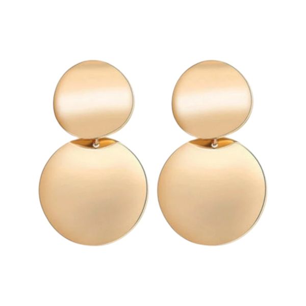 Women's Chic Retro Fashion Circle Dangle Earrings - Gold