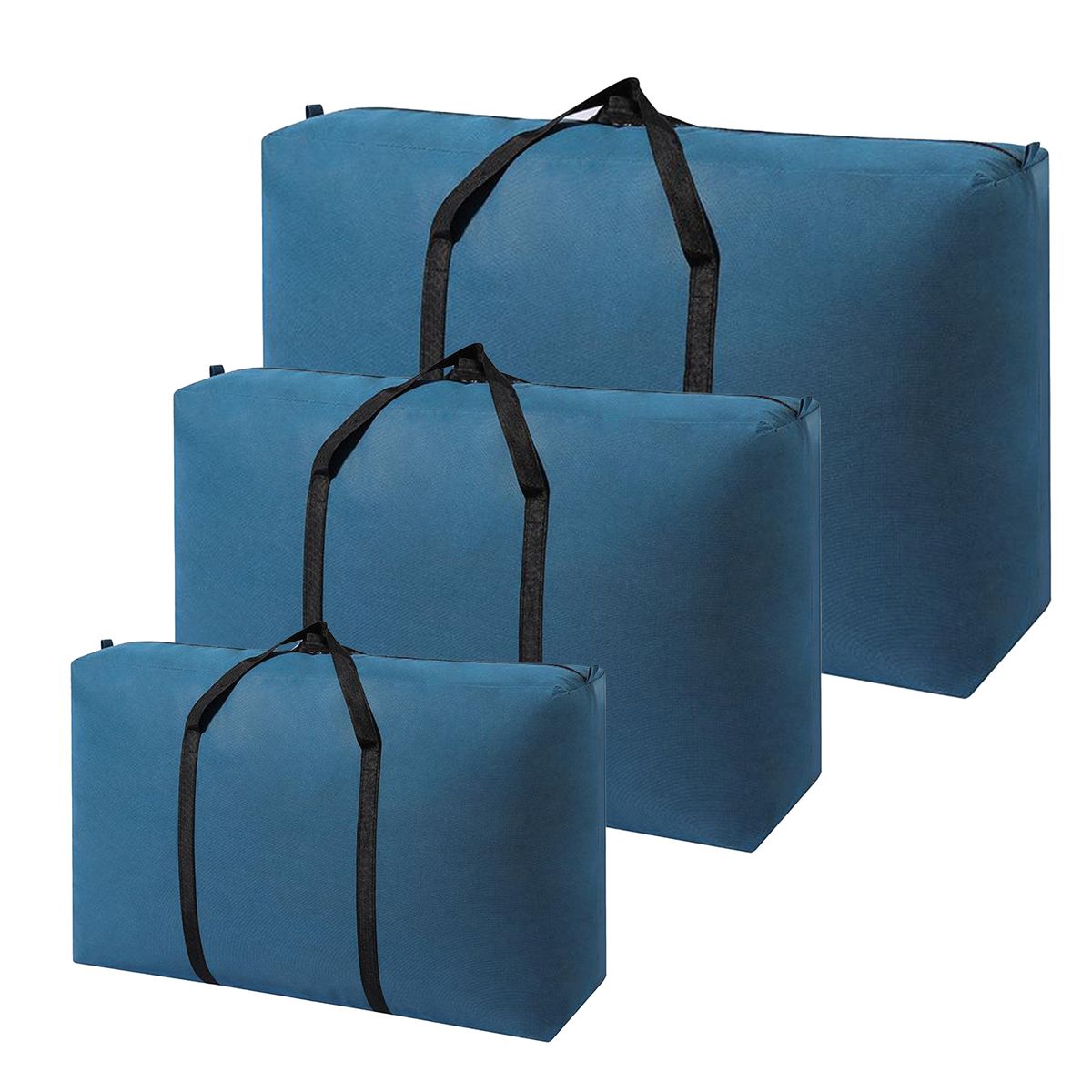 3Pieces Extra Large Moving Storage Bags with Strong Zippers & Carrying Handles