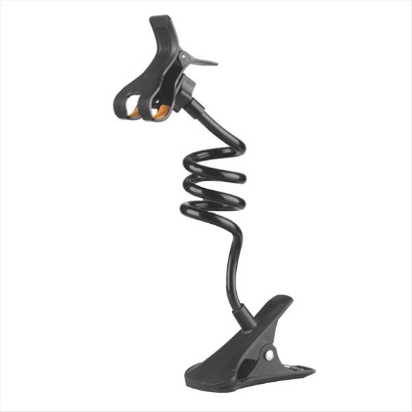 Mobile Phone Flexible Lazy Holder Adjustable Cell Clip Stand Black