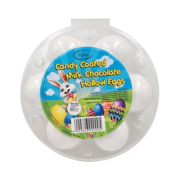 Kayley's Candy-Coated Milk Chocolate Hollow Eggs 20g (6 Piece Set)