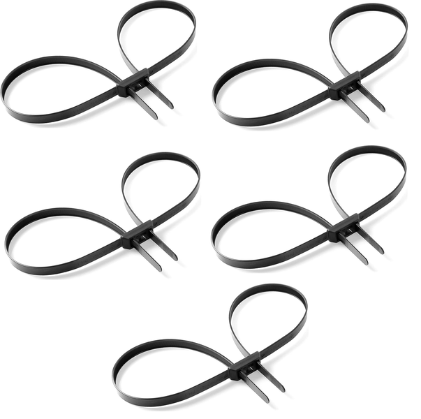Heavy Duty Nylon Flexi Cuffs / Double Locking Zip Tie Handcuffs - 5 Pack