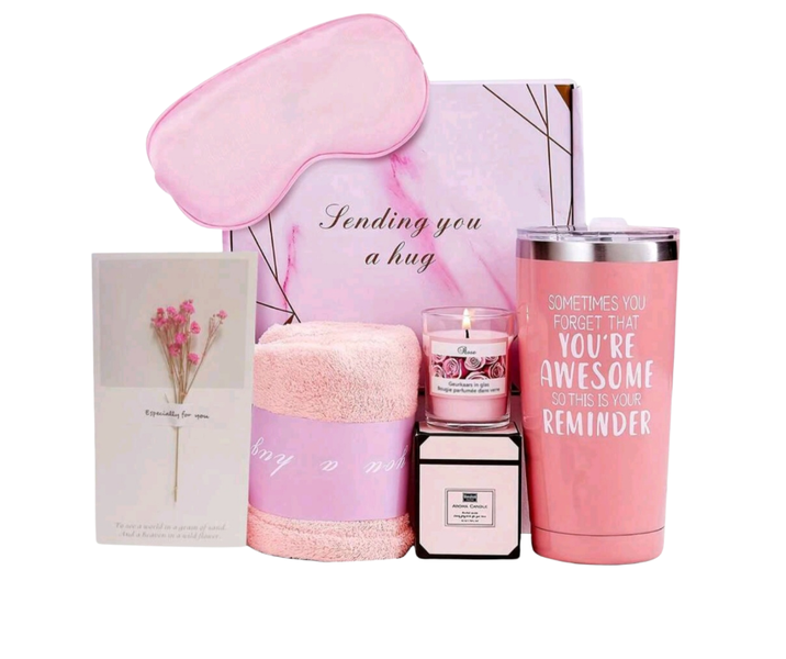 Lending You a Hug Gift Box for Her - 9-Piece Pink Self-Care Set