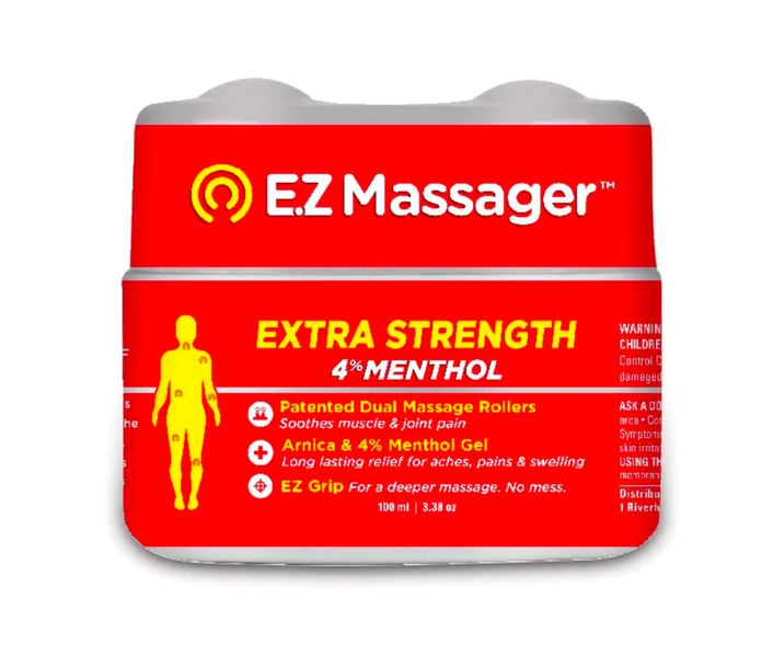 EZ Massager Muscle Pain Relief Extra Strength 4% Menthol 100ml Dual Roller