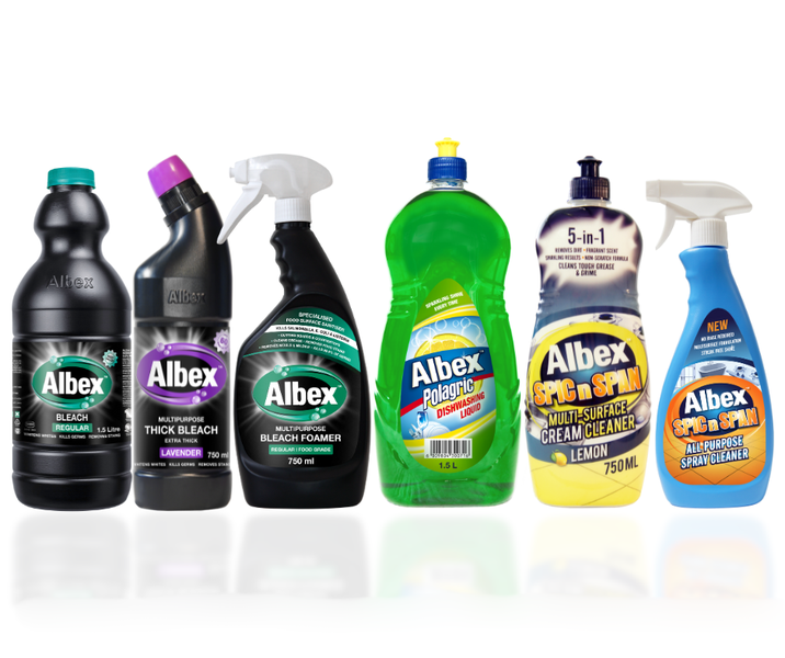 Albex Ultimate Home Cleaning Combo - Bleach, Foamer, Cream &amp; Dishwashing