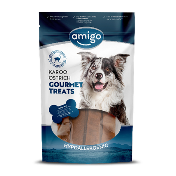 Amigo Gourmet Treats Ostrich Jerky Shipper Box 10x70g
