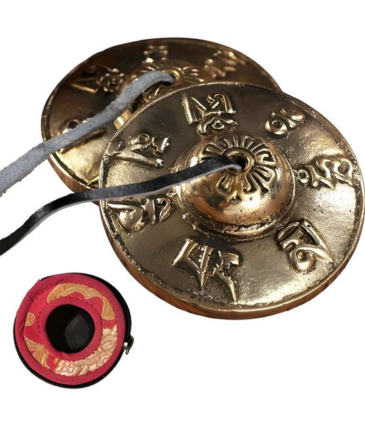 Tibetan Tingsha Cymbals Meditation Chime Bells with Cloth Bag