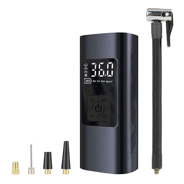 Portable Tire Inflator Pump with Gauge LED Light Tire Pump Car Bikes Balls