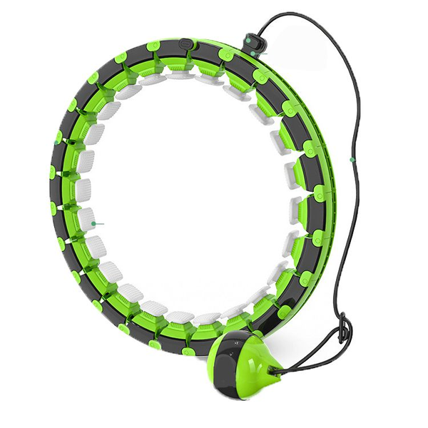 2 in 1 Adjustable 24 Knots Smart Hula Hoop - Green/Black