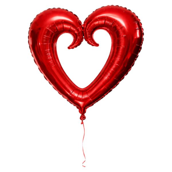 Red Heart-Shaped Balloon Set - Romantic Party Décor - 5 Pieces