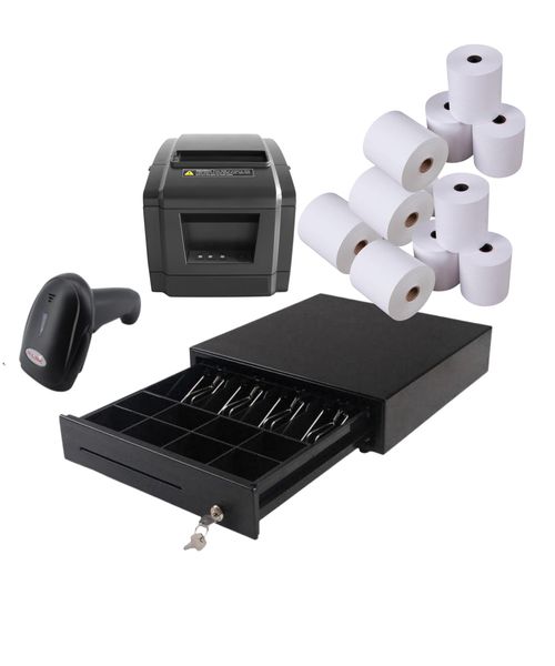 M-Link All-in-One Point of Sale Kit - Cash Drawer, Slip Printer, Scanner