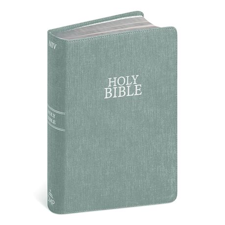 NIV Giant Print Luxury Linen Feel Calm Green Bible Image